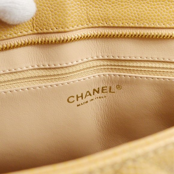 Chanel Beige Caviar Skin Medallion Tote Handbag - Picture 9 of 10